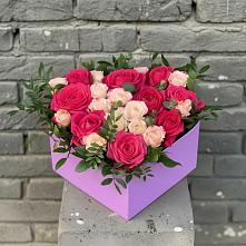 Цветочная композиция из Розы в коробке в Алексеевске