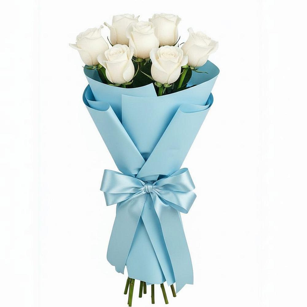 Букет 7 белых роз Проуд в Алексеевске