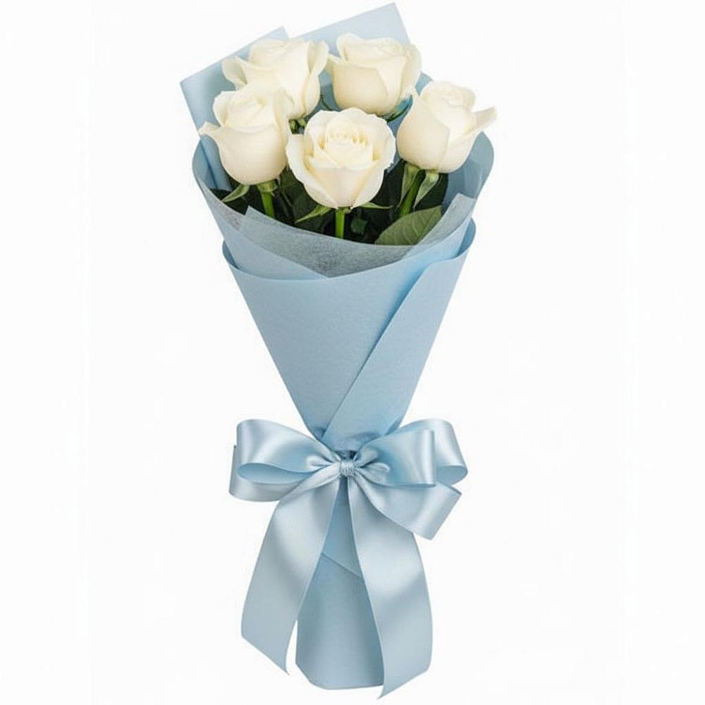 Букет 5 Белых роз Проуд в Алексеевске