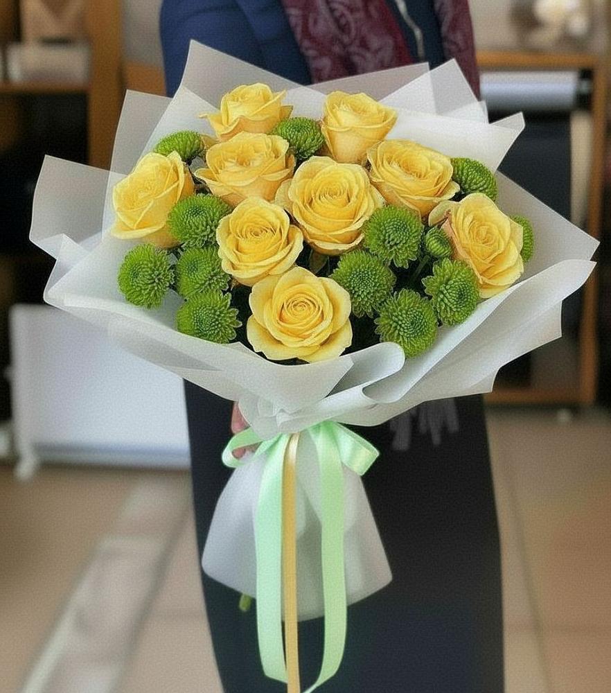 Букет цветов из: Хризантемы и Розы в Алексеевске