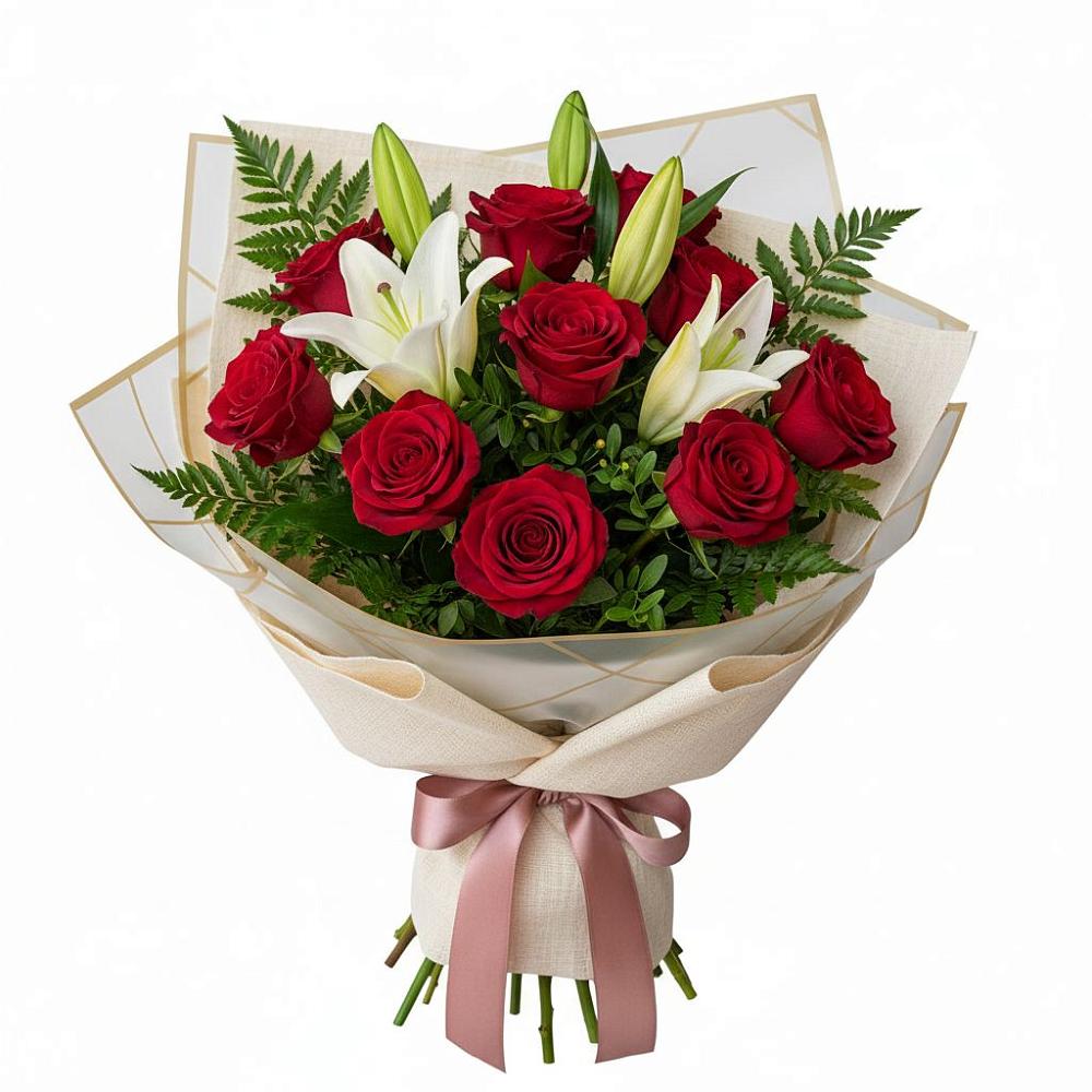 Букет цветов из: Лилии и Розы в Алексеевске