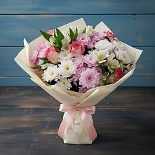 Букет цветов из:  Хризантемы, Альстромерии и Розы в Алексеевске