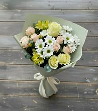 Букет цветов из:  Альстромерии, Розы и Хризантемы в Алексеевске